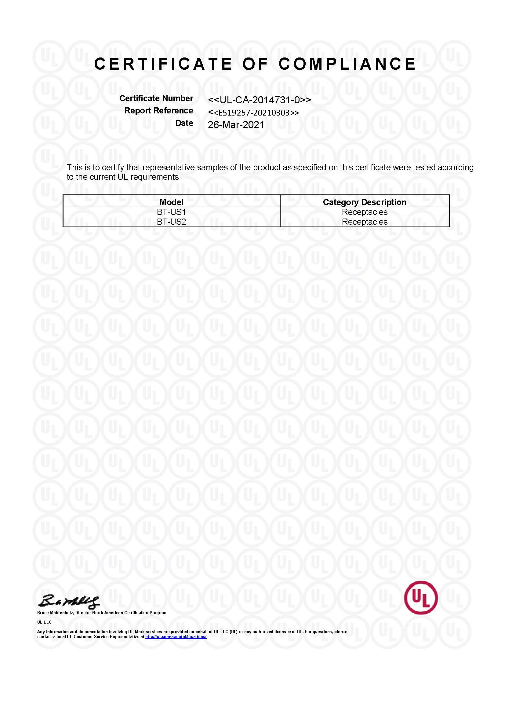 UL美式（shì）插座（zuò）認證4